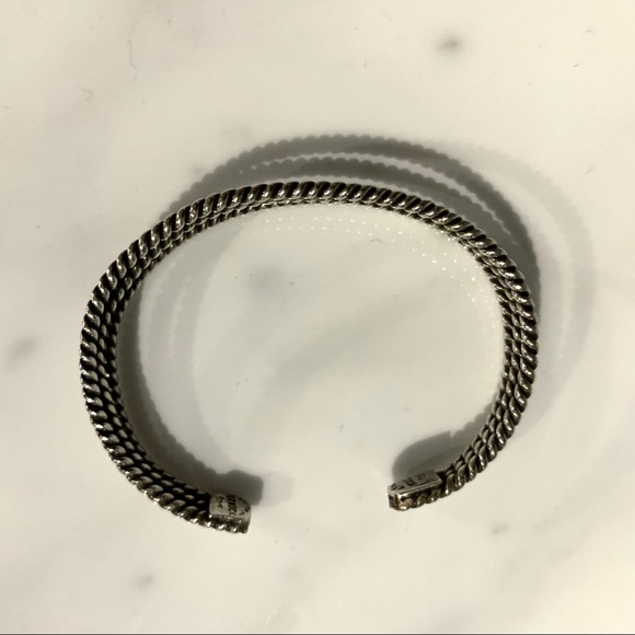 STERLING SILVER - CABLE LIKE CUFF BRACELET - Picture 2 of 3